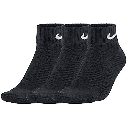Nike One Quarter Socks 3PPK Value Calcetines para Hombre, Negro (BLACK/WHITE), 34-38
