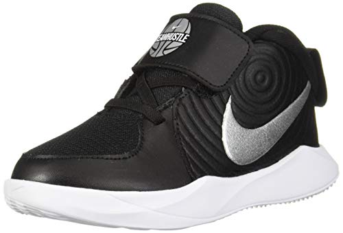 Nike Team Hustle D 9 (TD), Zapatillas de Baloncesto Unisex niño, Multicolor (Black/Metallic Silver/Wolf Grey/White 000), 27 EU