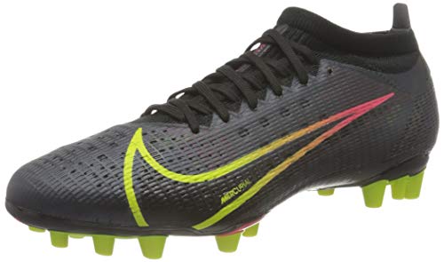 Nike Vapor 14 Pro AG, Football Shoe Hombre, Black/Cyber-Off Noir-Rage Green-Siren Red, 42 EU