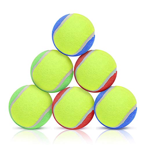 Nobleza Pelotas de Juguete para Perros, Pelotas de Práctica de Tenis Duraderas Pelotas Bote para Perros, Indestructibles y de Goma Natural de Alto Estiramiento - 7.2cm/6 Pack