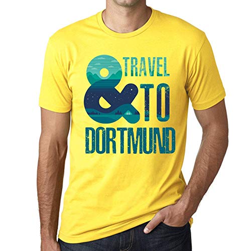 One in the City Hombre Camiseta Vintage T-Shirt Gráfico and Travel To Dortmund Amarillo