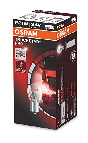 Osram 7511 - Truckstar PRO, 10x Caja de luces incandescente para Coche LKW LKW-Lampe Glühlampe LTS TSP, P21W, 24V, 21W, BA15s