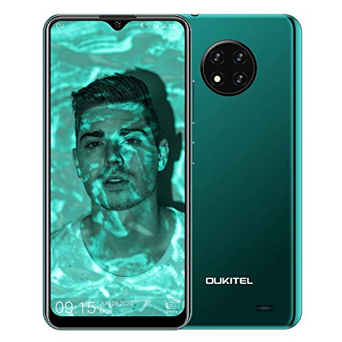 OUKITEL C19 (2020) Smartphone sin contrato, 6,49 pulgadas, 2 GB + 16 GB, batería de 4000 mAh, cámara Quad de 13 MP, 4G Dual SIM, Android 10, 256 GB ampliable (verde)