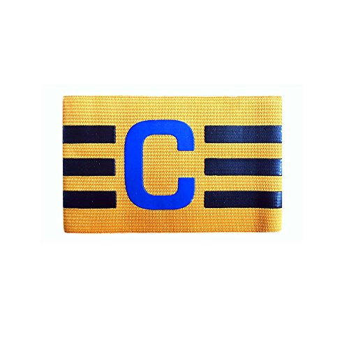 PENVEAT - Brazalete elástico Ajustable de Nailon para capitán y fútbol, Color Amarillo