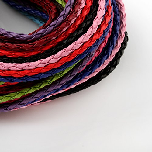 Perlin – Collar de Piel Collar 20stk Joyas Banda Cadena con Cierre mosquetón y garantía de Banda geflochtet Collares para DIY Joyas Fabricación C62 X2