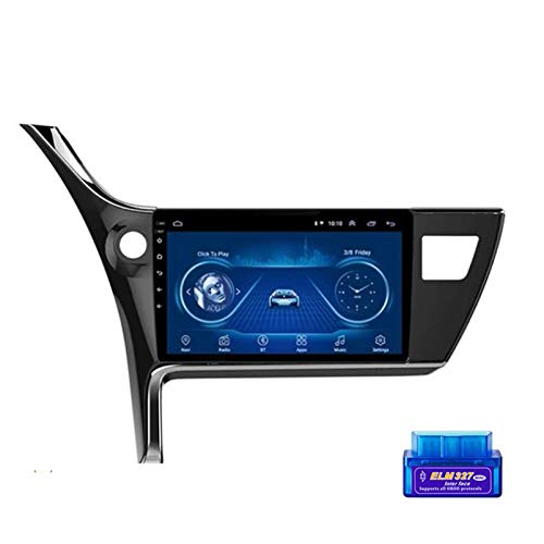 PLOKM Navegación GPS Estéreo para Automóvil para Toyota Corolla 2017-2019 or Altis 2017-2018 Soporta WiFi/BT Internet Tethering USB AUX in Autoradio Car Stereo para CocheAltis-with OBD2