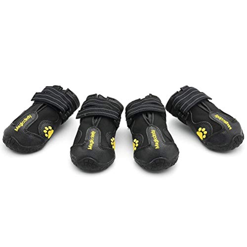 POPETPOP 4 Piezas Botas Calientes para Mascotas, Botas de Nieve Antideslizantes de Invierno para Perros, Calzado Impermeable para Caminar o Hacer Trekking - Talla 5 (Negro) POPETPOP 4 Piezas Botas Calientes para Mascotas, Botas de Nieve Antideslizantes de Invierno para Perros, Calzado Impermeable para Caminar o Hacer Trekking - Talla 5 (Negro)