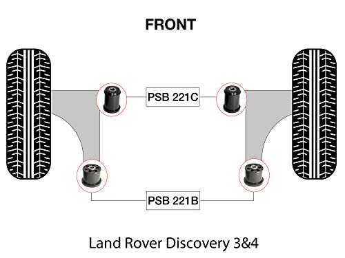 PSB - Kit completo de bujes de brazo inferior delantero para brazo inferior delantero (2 unidades) compatible con Discovery 3 y 4 (05-15)