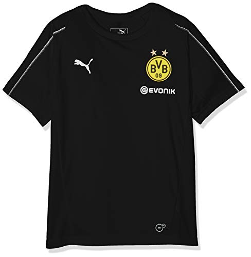 PUMA Camiseta de Entrenamiento del Borussia Dortmund para niños con Logotipo del patrocinador, Infantil, Camiseta, 753359, Negro, 152