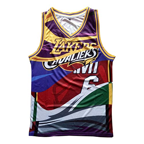 QPY Lebron James Camisetas de baloncesto para hombres, Cavaliers Heat Laker Front #6 Back#23, FMVP Classic Swingman Jersey camiseta unisex sin mangas (S-XXL)
