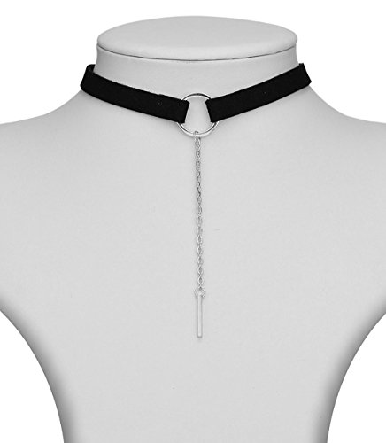 R & R Enterprises Choker Ante sintético kropf Banda Cadena Collar Collar Vintage gótico Blogger Collar 30 + 8 cm