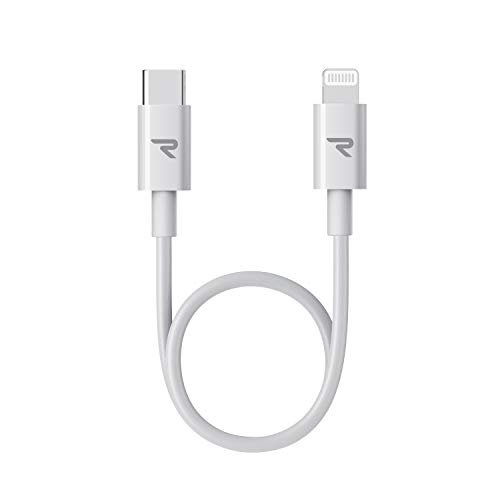 RAMPOW Cable USB C a Lightning [Apple MFi Certificado] Cable iPhone 11 Tipo C Power Delivery 18W 3A, Compatible con iPhone X/iPhone XS/iPhone XS MAX/iPhone XR/iPhone 11, iPad Pro, iPad Air - 0.2M