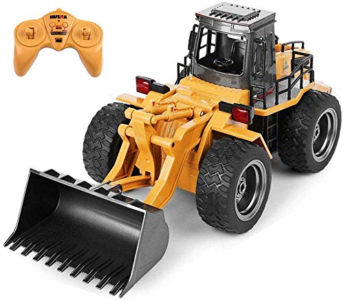 RC TECNIC Excavadora Teledirigida Bulldozer RC a Escala 1:18 de 6 Canales | Diseño Realista de Metal y ABS | Camión Construcción Excavadoras RC Juguetes RadioControl