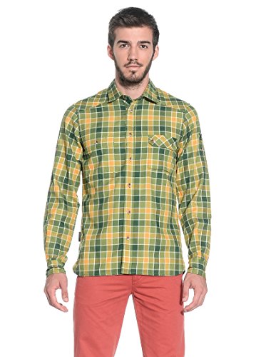 SALEWA Camisa Hombre Brez Pl M L/S Verde/Naranja L