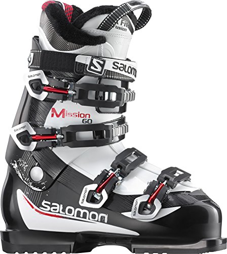 Salomon Mission 60 - Botas de esquí para hombre, color negro - negro/blanco/rojo, tamaño 12.0
