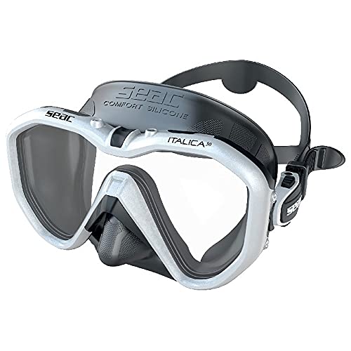 SEAC Italica - Máscara de Buceo (de una Sola Lente para Buceo Profesional, recreativo y Snorkeling)