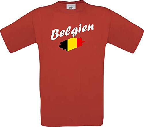 Shirtinstyle Camiseta de Niño Copa del Mundo Camiseta de País Bélgica - Rojo, 116