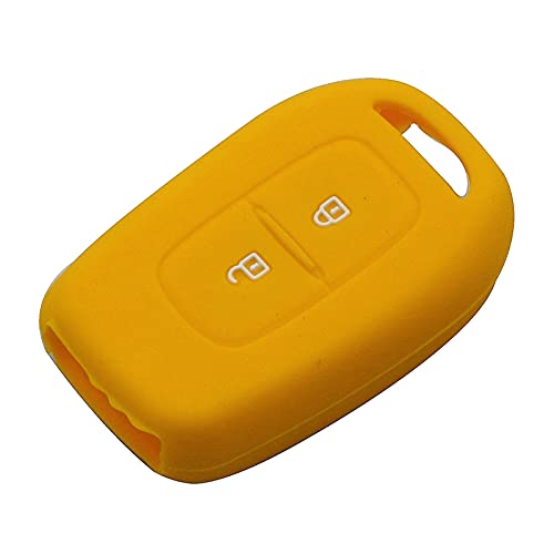 SHUAI 4 Botones Caja de Llaves de Silicona Protect Shell Fit para Renault Scenic Master Megane Duster Logan Clio Captur Laguna (Color Name : Yellow)