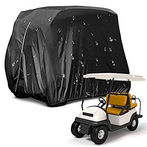 SHUI Cubierta para Buggy Carrito De Golf Impermeable para EZGO, Club Car, Yamaha, Resistente Lluvia Impermeable Resistente Al Sol Protección Prueba Polvo-S: 245 * 122 * 168cm-Negro
