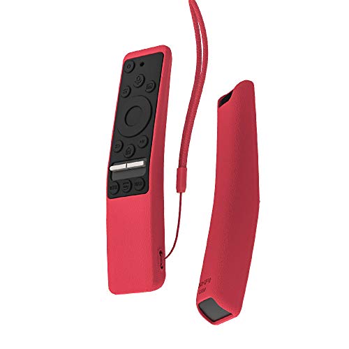 SIKAI CASE Funda Protectora Compatible con Mando de Samsung UHD 4K Smart TV Bluetooth Remote Control RMCSPR1BP1 / BN59-01312A Antideslizante Cubierta de Silicona a Prueba de Golpes (Rojo & Negro)