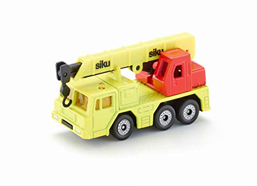 SIKU 1326, Camión con grúa hidráulica, Metal/Plástico, Amarillo/Rojo, Brazo de grúa elevable