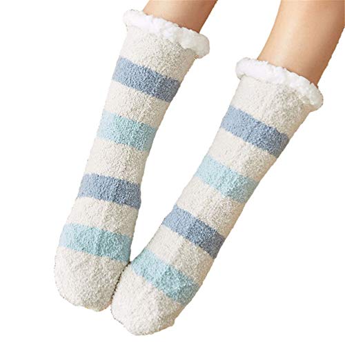 Slipper Socks for Women Grippers，Winter Thicken Thermal Soft Ultra Warm Lining Fuzzy Slipper Socks Size: 36-41 Style B2