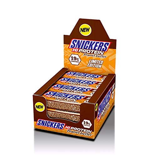Snickers Hi-Protein - Mantequilla de cacahuete (12 unidades de 57 g)