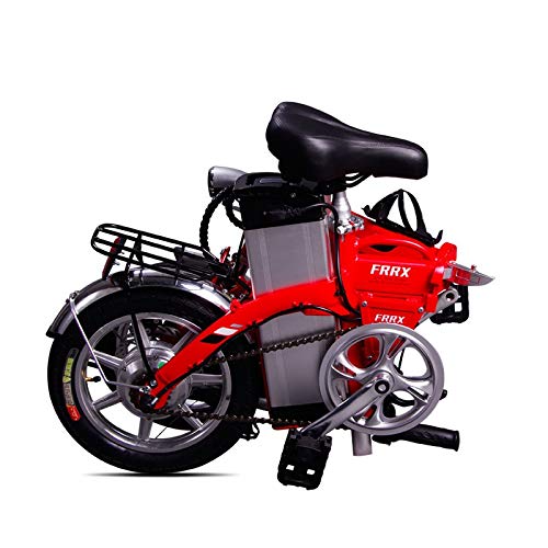 SXRKRZLB Bicicletas Plegable bicicleta eléctrica plegable de 14 pulgadas Vespa, 250W vatios de 6 velocidades de absorción de choque de bicicleta eléctrica, con las luces LED y de alta definición de pa