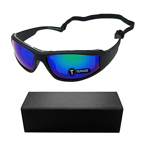 TERAISE Gafas de montar de la motocicleta gafas de esquí de seguridad UV400 ajustable gafas de sol a prueba de polvo a prueba de viento antiniebla para varios deportes al aire libre(Green)