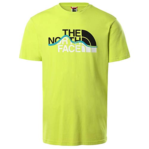 The North Face Camiseta para Hombre S/S Mountain Line tee S Verde S