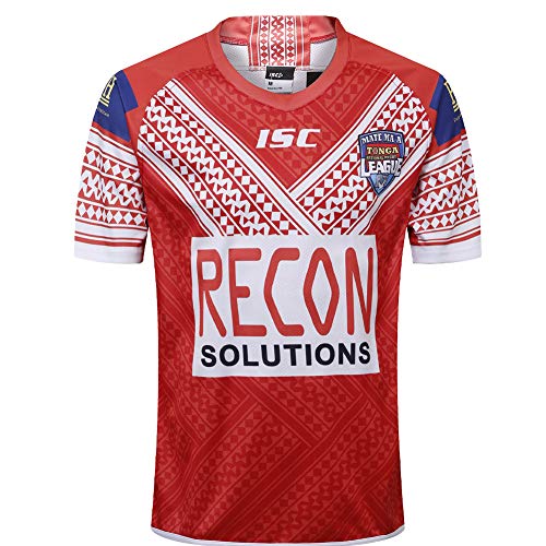 Tonga At Home 19 Camiseta de fútbol de la Copa Mundial de Japón Jersey de Rugby Chaleco de Punto Traje de Running Sudadera Camiseta Sudadera Activa Ropa Profesional Transpirable-red1-S