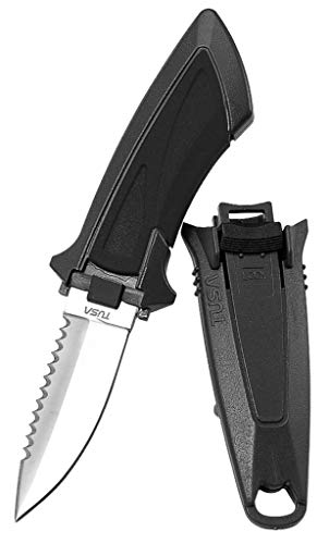 TUSA FK-10 Mini cuchillo de buceo, punta de punta, negro