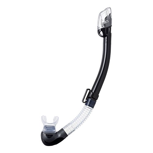 Tusa Hyperdry Elite II - tubo de buceo snorkel seco para adultos y jóvenes - negro/transparente