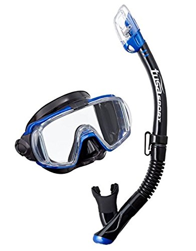 Tusa UC-3125 QBMB - Máscara con tubo para natación, color Negro / Azul