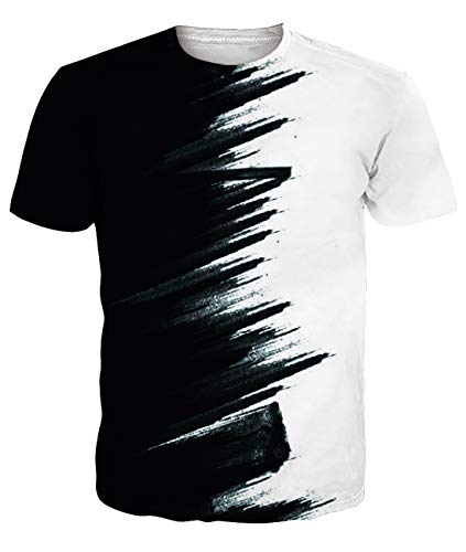 uideazone 3D Digital Unisex Camisetas de Manga Corta Casual Hipster Camisas Deportivas Sport Graphics tee para Hombres (c1-Galaxia, S)