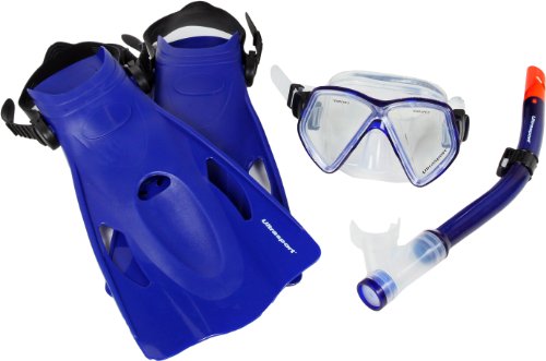 Ultrasport Schnorchelset Set de Snorkel, Unisex, Azul, 25-31