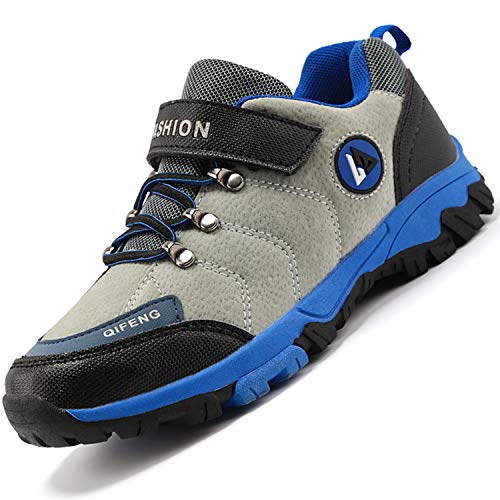 Unitysow Zapatos de Niños Zapatillas de Senderismo Botas de Montaña Impermeables Deportiva al Aire Libre Senderismo Calzado de Trekking EU31-40,Gris,EU38