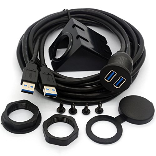 USB 3.0 cable de montaje empotrado, USB Dual Flush Dash montaje en panel Cable macho a hembra Extensión código para coche camión barco motocicleta salpicadero