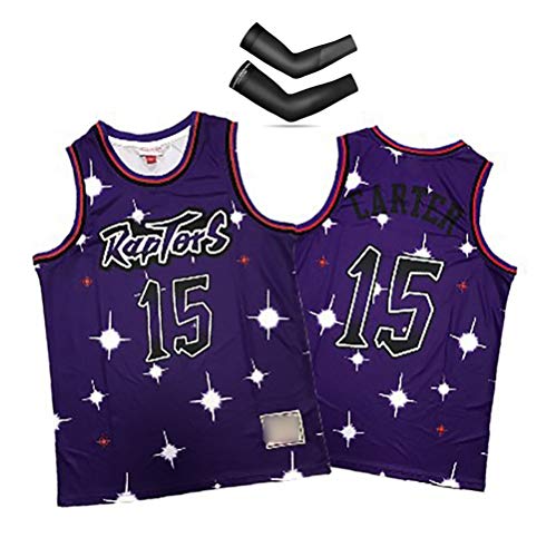 Versión del Cielo Estrellado Lakers 24 Kobbe James Carter Raptors Bulls 23 Camisetas de Baloncesto Retro, Edición de coleccionables de fanáticos, Camiseta sin Mangas unisex-purple-2XL