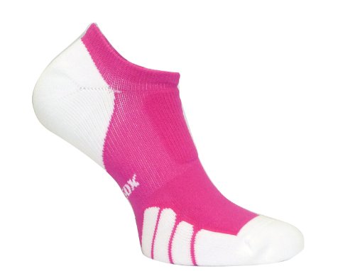Vitalsox Run and Fun Italy No Show Ghost Calcetines - Silver Drystat Plantar Support Performance Socks -Fuchsia, Small VT0310