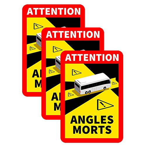Vobery Stickers, Attention Dead Angles Adhesivos Adhesivo Especial para Trabajo Pesado Adhesivo Oficial para Camiones La Carga Total autorizada supera Las 3,5 toneladas de vehículos, 17x25cm