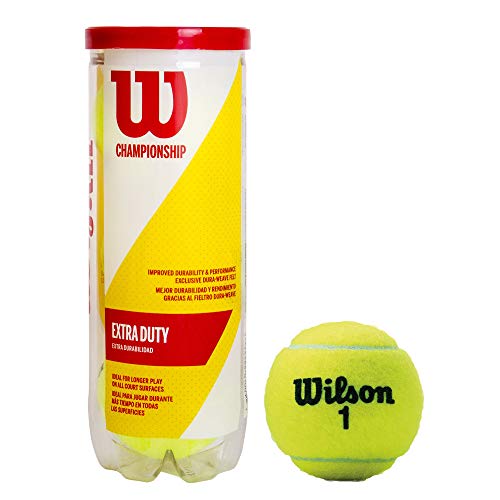 Wilson Champ Extra Duty Pelotas de tenis, tubo con 3 pelotas, para todas las superficies, amarillo Wilson Champ Extra Duty Pelotas de tenis, tubo con 3 pelotas, para todas las superficies, amarillo