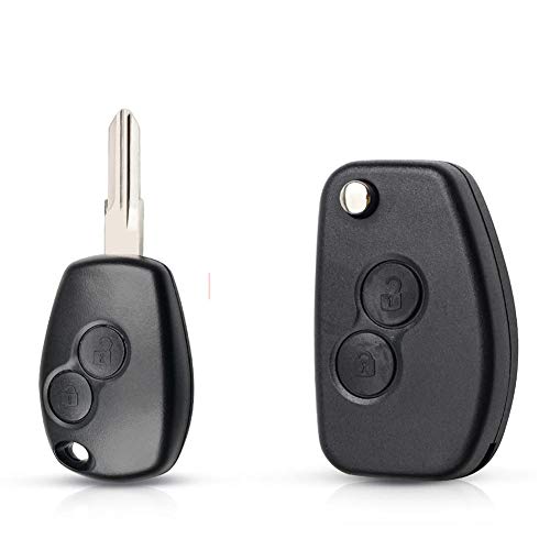 WOLDce Funda para Llave remota con Funda modificada de 2 Botones, para Renault Megan Modus Clio Modus Kangoo Logan Sandero Duster WOLDce Funda para Llave remota con Funda modificada de 2 Botones, para Renault Megan Modus Clio Modus Kangoo Logan Sandero Duster