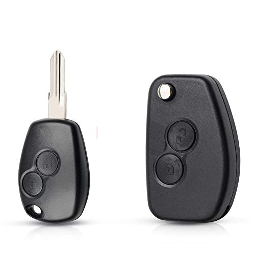 WOLDce Funda para Llave remota con Funda modificada de 2 Botones, para Renault Megan Modus Clio Modus Kangoo Logan Sandero Duster