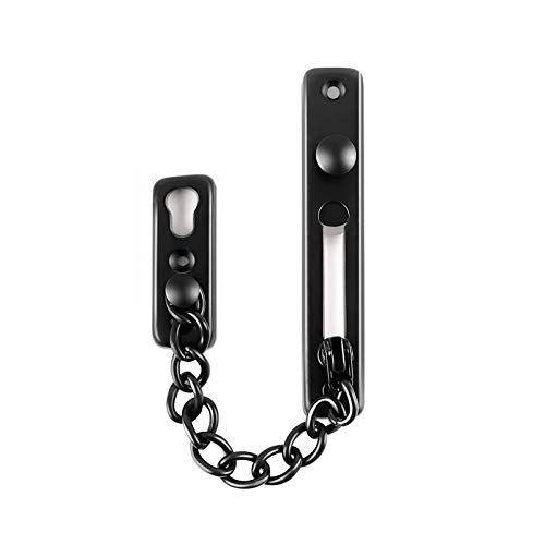 XGzhsa Cadena de puerta antirrobo, cadena de puerta de acero inoxidable, Cerradura del pestillo de la puerta de seguridad de la cadena de la puerta interna ideal para el hotel casero (negro) XGzhsa Cadena de puerta antirrobo, cadena de puerta de acero inoxidable, Cerradura del pestillo de la puerta de seguridad de la cadena de la puerta interna ideal para el hotel casero (negro)