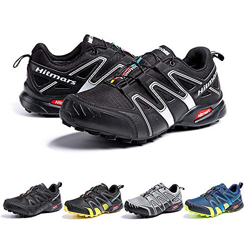 Zapatillas De Trail Running Impermeables para Hombre Mujer Zapatillas Trekking Zapatos Senderismo Deporte Negro Blanco Talla 42