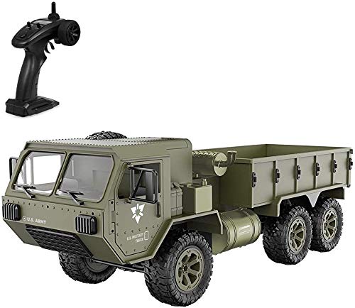 Zenghh 1/12 6WD 2,4 GHz militar del ejército del carro RC del camión todo terreno, RTR alejado del coche de juguete de control regalo verde grande ejército for adultos de los niños muchachas de los mu