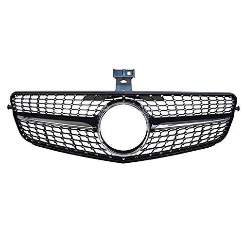 ZQQFR Parrilla De Rejilla Delantera De Repuesto para Mercedes Benz Clase C W204 C180 C200 C300 C250 C350 2008-2014, Rejilla De Malla De Panal De Diamante,Negro