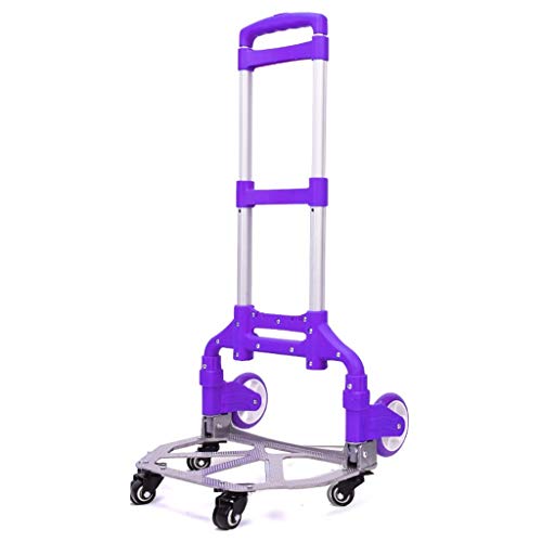 ZXCMNB 75kg Carro Plegable de Aluminio Pesada Mano Saco camión Carretilla Carro Nave Industrial Carro de Mano, Saco camión-Ajustables de la manija (Color : Purple) ZXCMNB 75kg Carro Plegable de Aluminio Pesada Mano Saco camión Carretilla Carro Nave Industrial Carro de Mano, Saco camión-Ajustables de la manija (Color : Purple)
