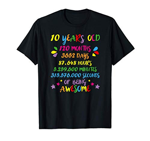 10 Years 120 Months Birthday Math Nerd Geeky Girl Daughter Camiseta